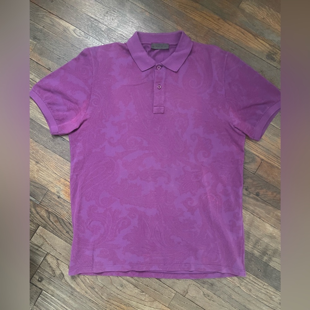 Men’s Etro pink cotton pique polo